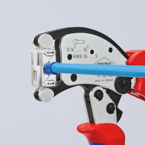 Knipex Twistor16 Self-Adjusting Crimping Pliers for Wire Ferrules Chrome-plated 200mm 97 53 18